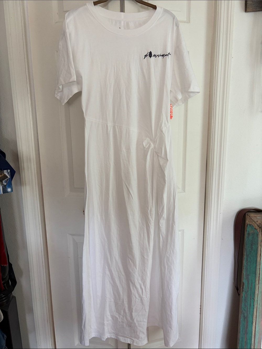 FP Movement by Free People White Short-Sleeve Maxi Tee Dress